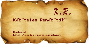 Köteles Renátó névjegykártya